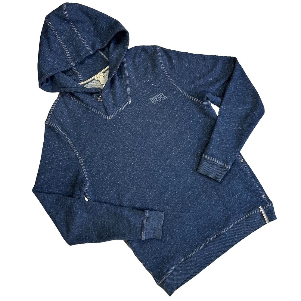Diesel Loungewear Hoodie Sweawtshirt Shawl Neck Men Small Blue Heather